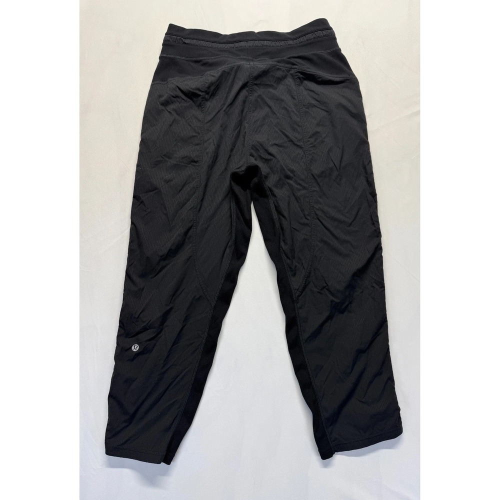 Lululemon Dance Studio Mid Rise Cropped Pants Womens 8 Black Stretch Cinched Hem - Picture 2 of 10